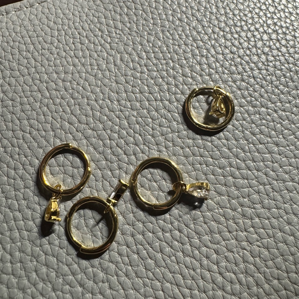 Gold Hoop Earrings Set
